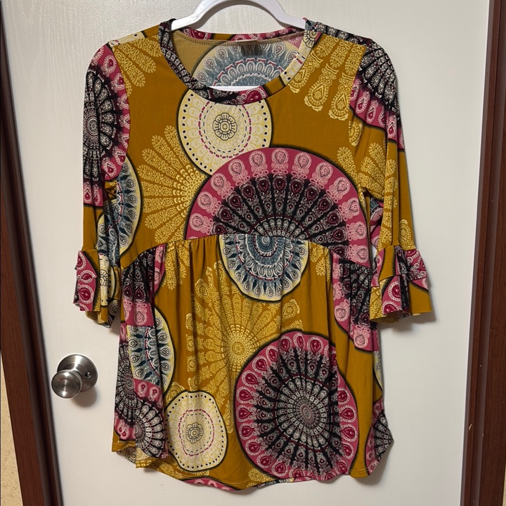 HerShe Women's Multicolor Bohemian Top Size S